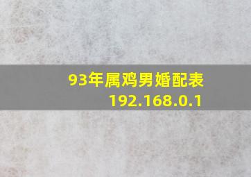 93年属鸡男婚配表 192.168.0.1